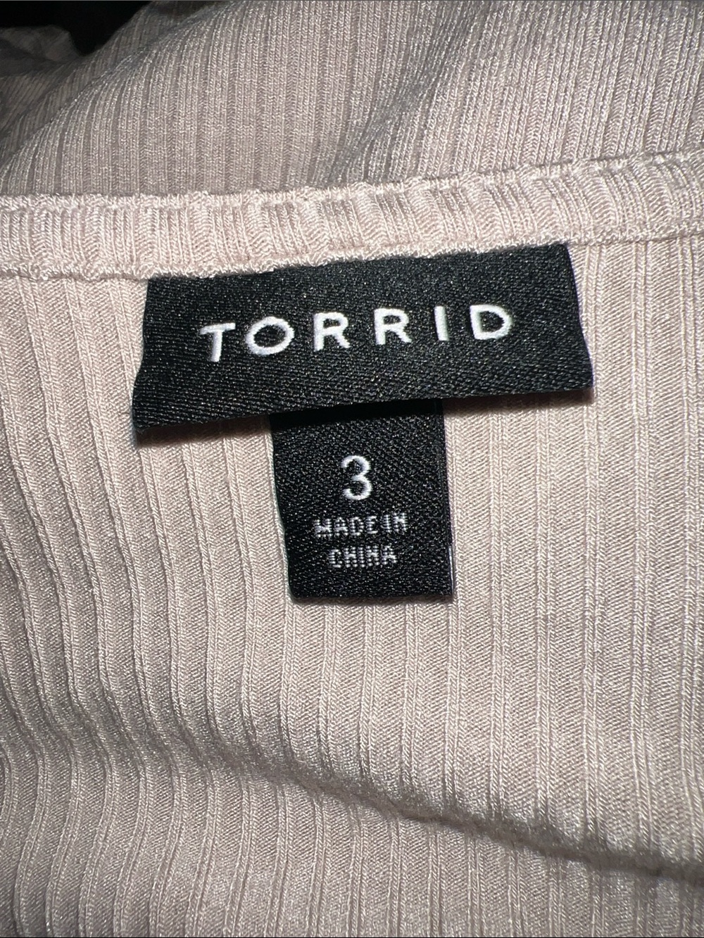 torrid Taupe Ribbed Long Sleeve Ruched Drawstring Top - Picture 2 of 4